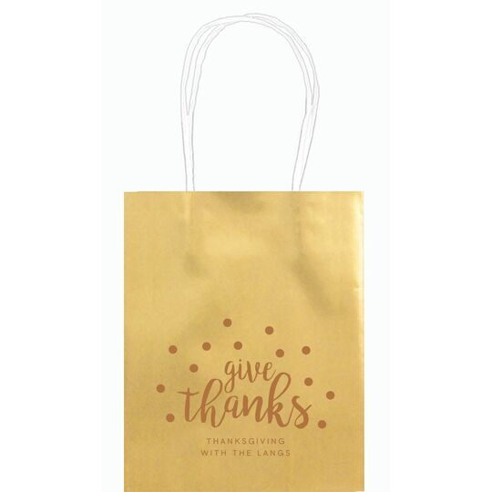 Confetti Dots Give Thanks Mini Twisted Handled Bags